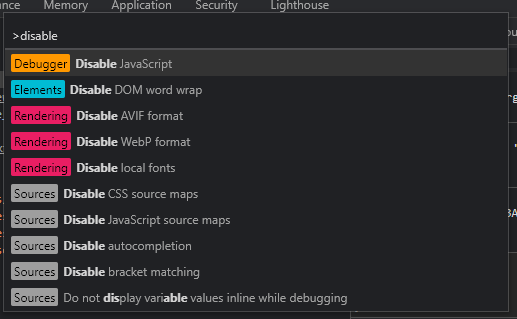 Chrome command palette