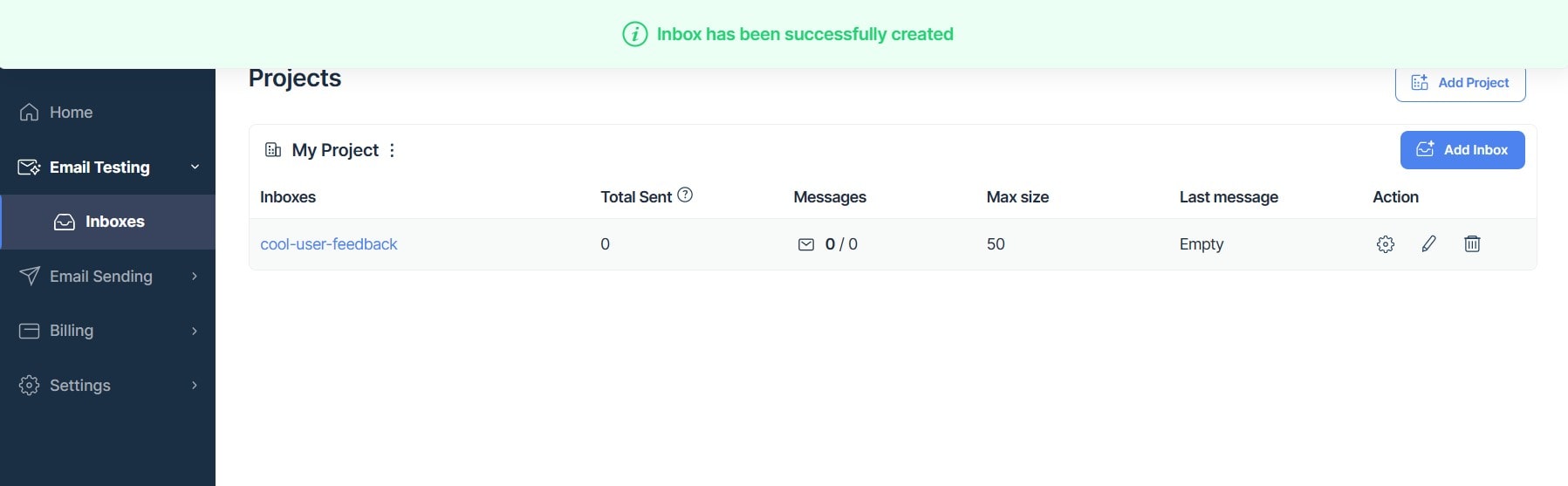 Email testing on Mailtrap